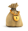 Full sack locked by gold lock Full sack locked by gold lock
