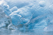 Ice crystals on water, close up