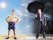 Businessman dreaming about vacation