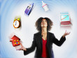 Working mother juggling responsibilities