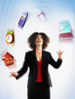 Photo: Working mother juggling responsibilities Working mother juggling responsibilities
