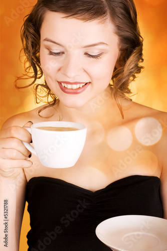Photo: girl with a cup of coffee girl with a cup of coffee