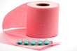 Toilet paper with tablets