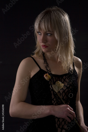 Photo: Portrait of woman with the rose Portrait of woman with the rose
