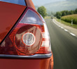 Red car on the road