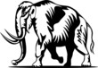 Woolly mammoth woodcut style