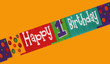 Banner stating happy first birthday isolated