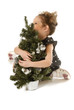 The little girl with a Christmas tree The little girl with a Christmas tree