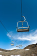 Chair skilift for skiers on the volcano Etna