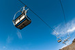 Chair skilift for skiers on the volcano Etna