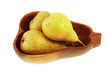 Bowl of pears on a white  background with clipping path.