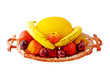 Bowl of fresh fruit, on a white background with clipping path.