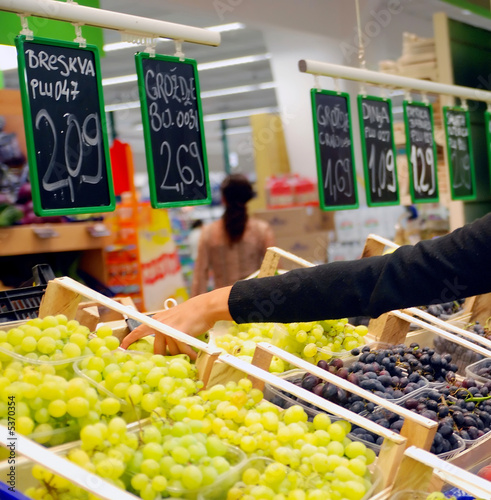 buying food in supermarket