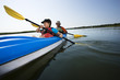 Couple kayaking.