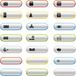 Glossy buttons with household appliances icons Glossy buttons with household appliances icons