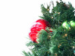 Christmas tree with reflection of stores on ornament Christmas tree with reflection of stores on ornament