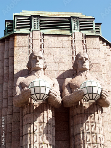 Photo: Details of Helsinki central railway station. Details of Helsinki central railway station.