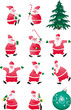 Set of Santa isolated on a white background