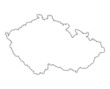 Czech Republic outline map with shadow.