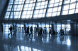 People silhouettes at airport building