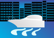 yacht and cityscape yacht and cityscape