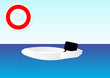 rubber dinghy and lifebuoy rubber dinghy and lifebuoy