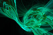 Abstract fractal background cold green and blue over black