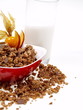 schoko müsli frühstück mit milch
