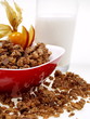 schoko müsli frühstück mit milch