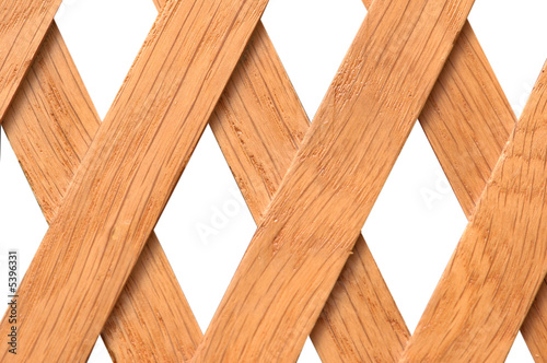 Wooden trellis with rhomb shaped holes