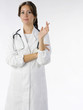 nice doctor in white medical gown and a stethoscope 