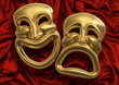 Classic comedy-tragedy theater masks