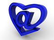 Symbol of internet as heart. 3d