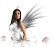 Sexy white angel with the magic bubbles. Isolated on white. Sexy white angel with the magic bubbles. Isolated on white.