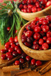 Cranberries in bowls