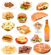 Collection of  junk food