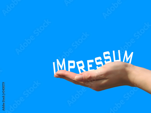 Impressum auf der Hand Impressum auf der Hand