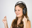 Young pretty girl singing.