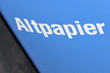 Foto: Altpapiertonne (Schriftzug) Altpapiertonne (Schriftzug)