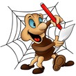 Spider painter - cartoon illustration Spider painter - cartoon illustration
