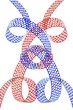 Red - Blue of perforated tape on white background