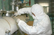 Taking of asbestos in an old factory