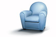 blue armchair