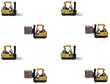 forklift with full load and empty forklift 