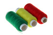 Coils with threads of three colors: red, yellow, green. Coils with threads of three colors: red, yellow, green.