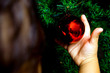 Foto: holding a xmas ball holding a xmas ball