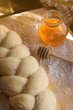 braided dough and honey