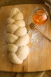 braided dough and honey
