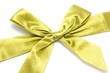 Golden ribbon with bow isolated on white