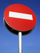 Forbidden Traffic Sign with blue background
